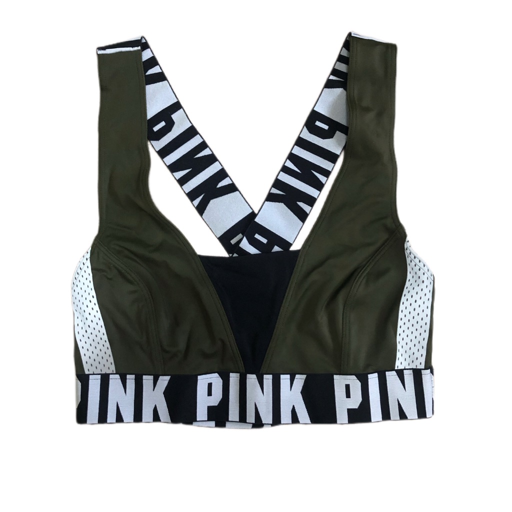 Victoria’s Secret-Pink Ultimate Logo Crossback Sport Bra Top